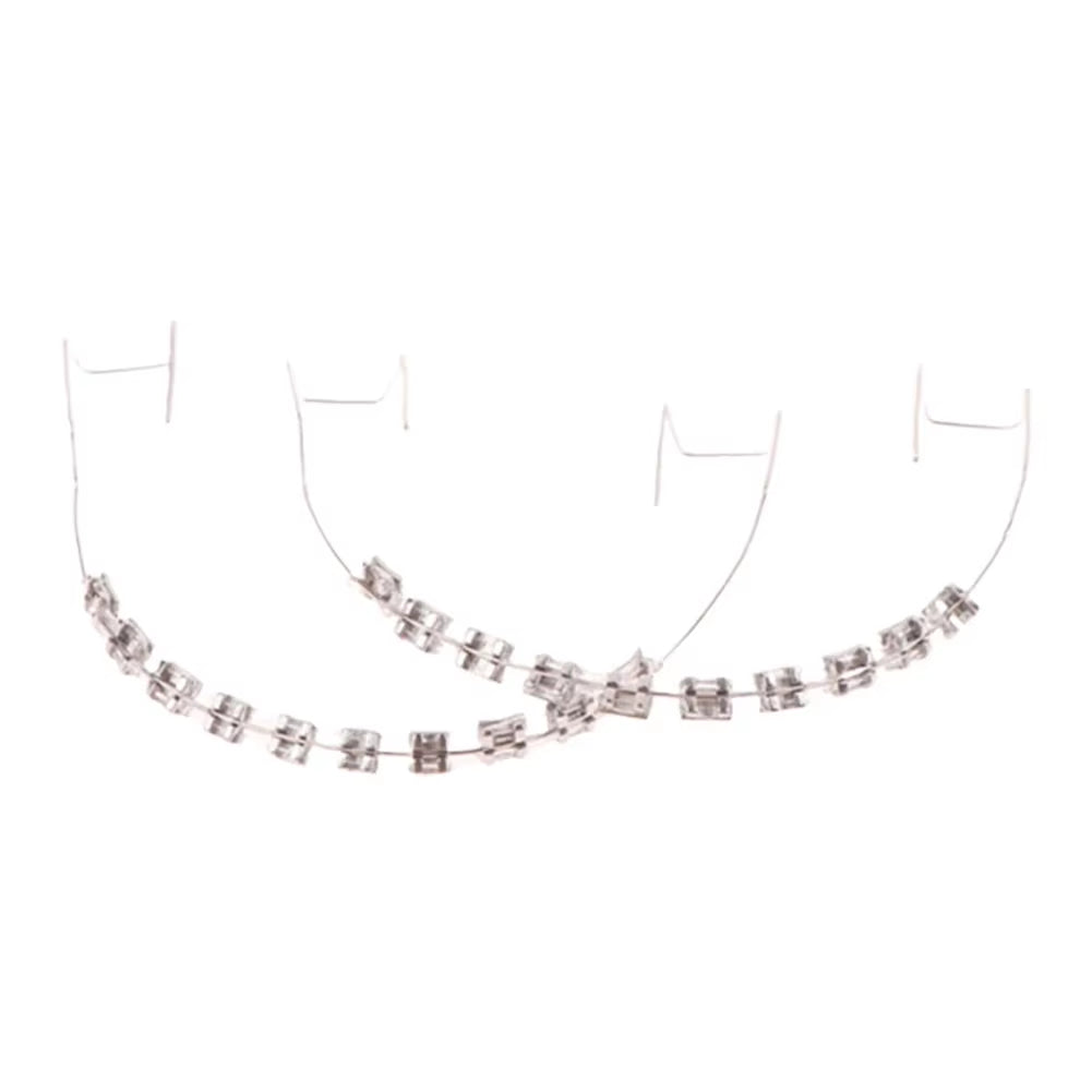 1 Pair Temporary Tooth Decoration Dental Fake Braces with Metal Wires & Bracket Dental Metal Bracket Dental Tool for Tooth Decor