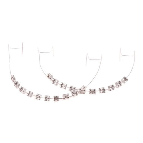 1 Pair Temporary Tooth Decoration Dental Fake Braces with Metal Wires & Bracket Dental Metal Bracket Dental Tool for Tooth Decor