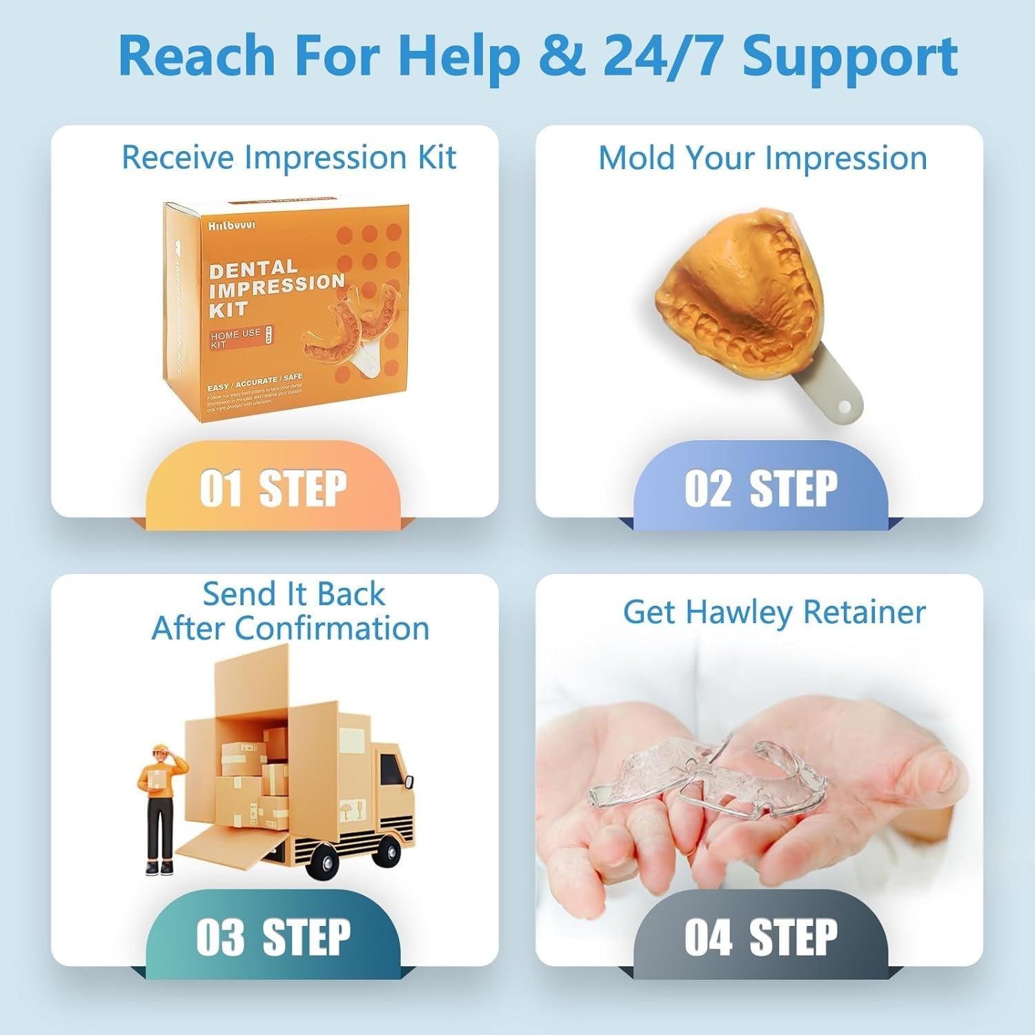 Custom Fit Hawley Retainer after Braces, Durable Dental Retainer, Upper & Low...