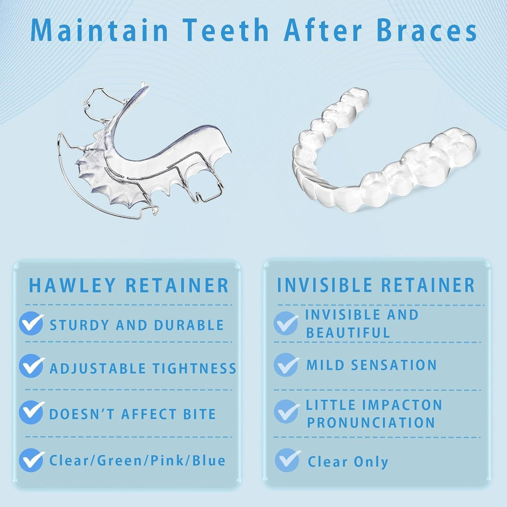 Custom Fit Hawley Retainer after Braces, Durable Dental Retainer, Upper & Low...