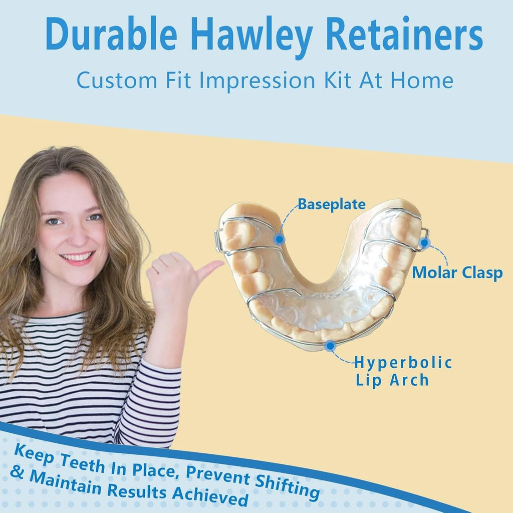 Custom Fit Hawley Retainer after Braces, Durable Dental Retainer, Upper & Low...
